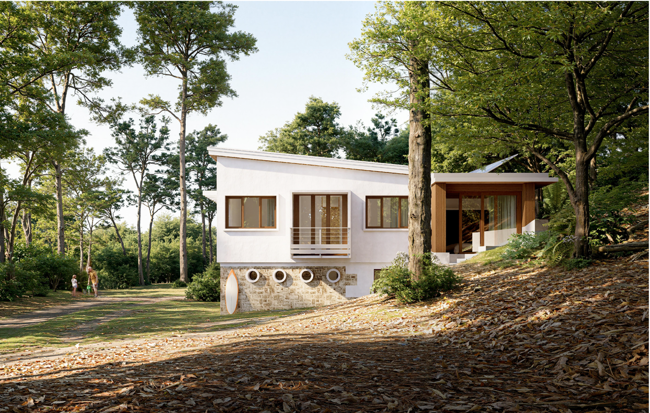 Vue Est de la villa La Mandarine