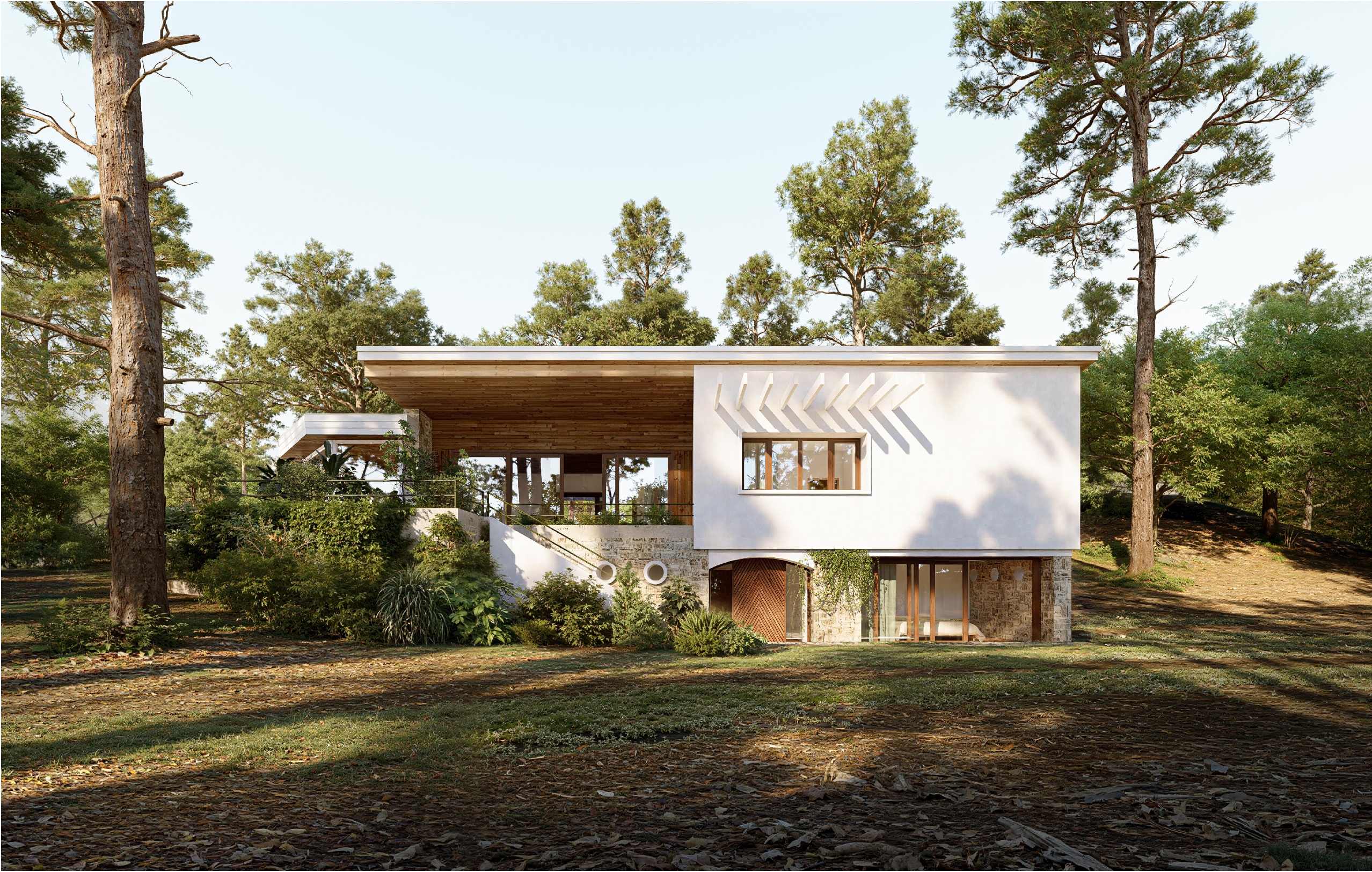 Façade Sud de La Mandarine, accès principal